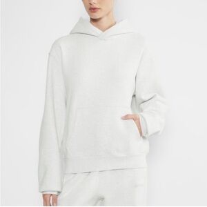 Aritzia Cozy Fleece Perfect Hoodie Heather Cloud White